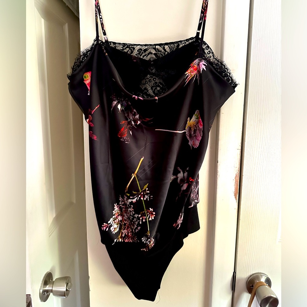 Satin & Lace Cowl Bodysuit